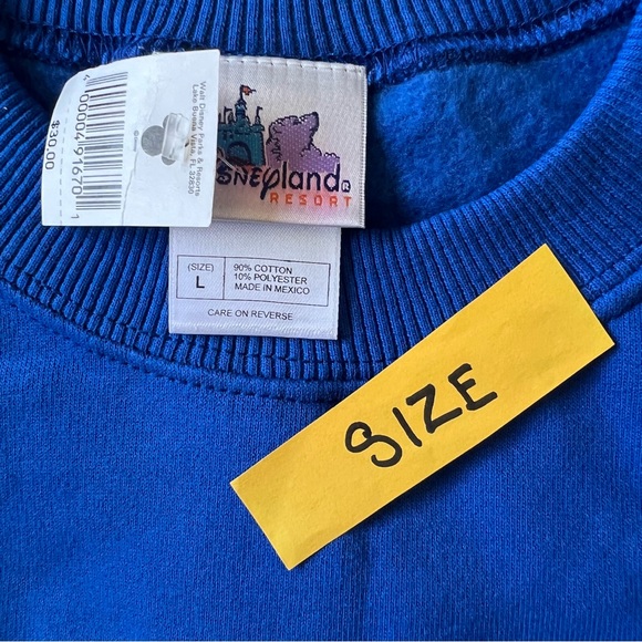 Vintage Disneyland Sweatshirt Adult XL Blue 2002 Mickey, Pluto, Donald, Goofy - Picture 4 of 11